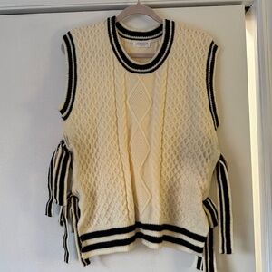 Vestique Cable Knit Tie Side Sweater Vest